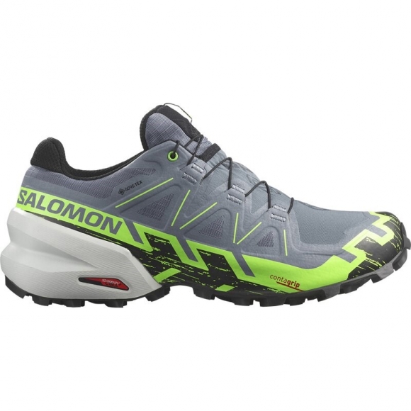 Salomon Herren Trailrunningschuhe SHOES SPEEDCROSS 6 GTX - Flint Stone/Grüner Gecko/Schwarz