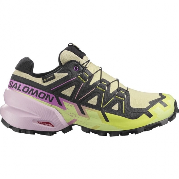 Salomon Damen Trailrunningschuhe SHOES SPEEDCROSS 6 GTX W - Moor/Morgendämmerungsrosa/Saures Limettengrün