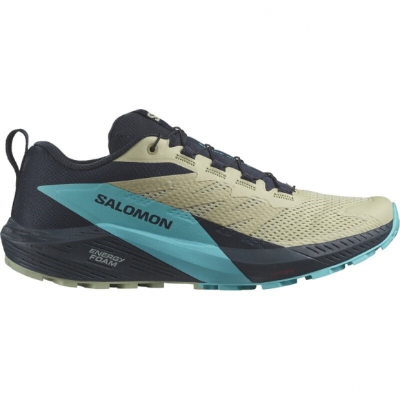 Salomon Herren Trailrunningschuhe SHOES SENSE RIDE 5 - Luzerne/Kohlenstoff/Pfau Blau