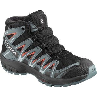 Salomon Kinder Schuhe XA PRO 3D MID CSWP J - Schwarz/Stürmisches Wetter/Kirschtomate