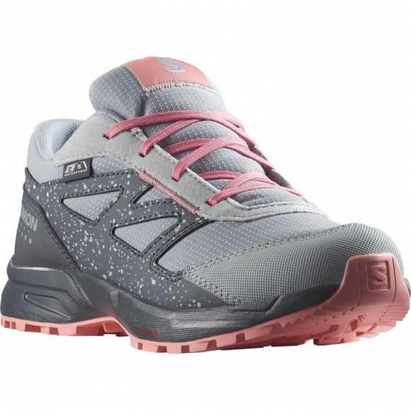 Salomon Kinder Walkingschuhe SHOES OUTWAY CSWP JUNIOR - Steinbruch/Ebenholz/Pfirsichbernstein