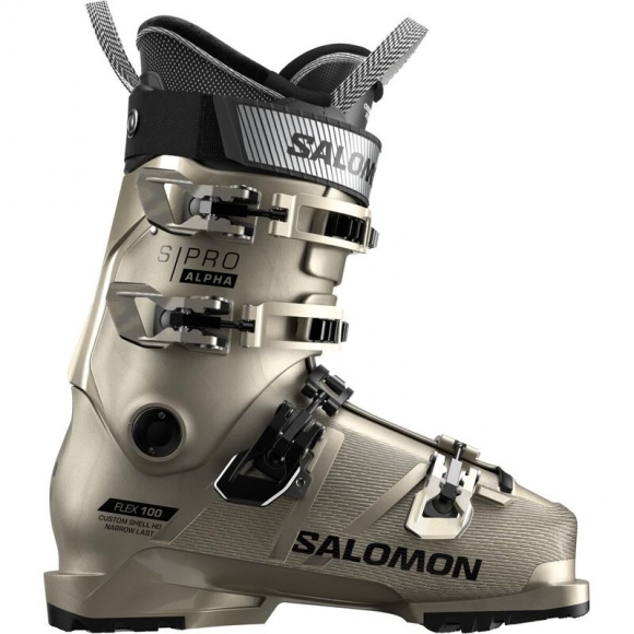 Salomon Damen Ski-Schuhe ALP. BOOTS - Hellbronze Metallic/Schwarz/Schwarz