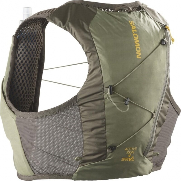 Salomon Rucksack ACTIVE SKIN 4 GRVL SET - ZAUNFRAU/TIEFES LIEGENGRÜN/WÜRZIG MUSTAR