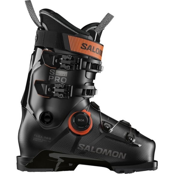 Salomon Herren Ski-Schuhe ALP. BOOTS - Schwarz/Dunkelgrau Metallic/Orange Tiger