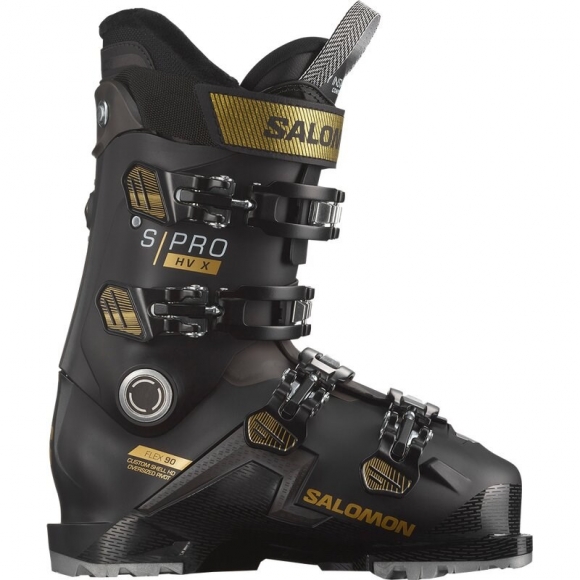 Salomon Damen Ski-Schuhe ALP. BOOTS - Schwarz/Beluga/Gold Metallic
