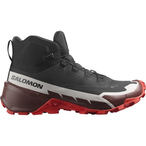 Salomon Herren Multifunktionsstiefel SHOES CROSS HIKE MID GTX 2 - Schwarz/Bitterschokolade/Feuriges Rot