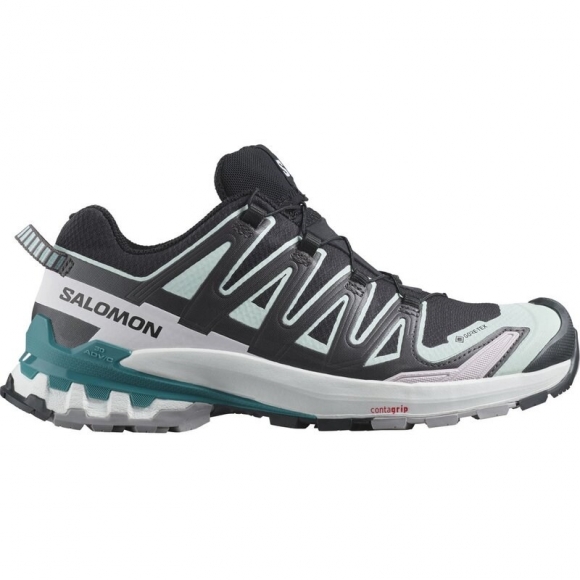 Salomon Damen Trailrunningschuhe SHOES XA PRO 3D V9 GTX W - Schwarz/Gebleichtes Aquamarin/Hafenblau