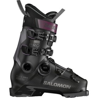 Salomon Herren Ski-Schuhe ALP. BOOTS - Schwarz/Dunkelgrau Metallic/Burgunderrot Metallic