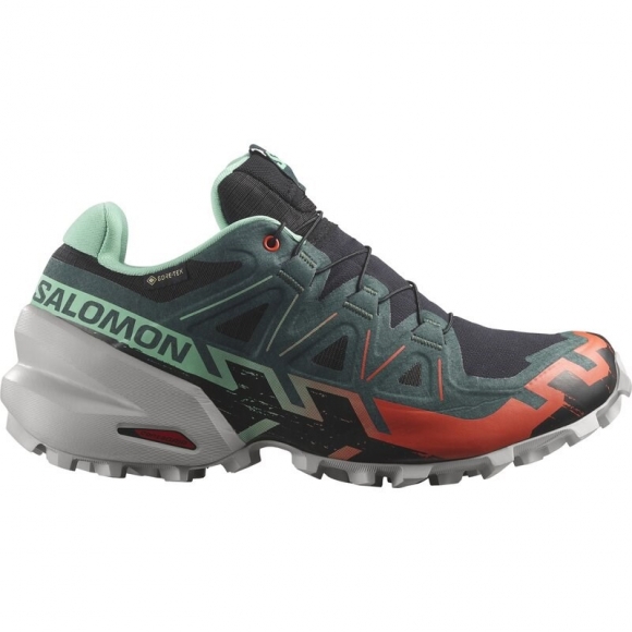 Salomon Damen Trailrunningschuhe SHOES SPEEDCROSS 6 GTX W - Schwarz/Elektrisches Grün/Kirschtomate