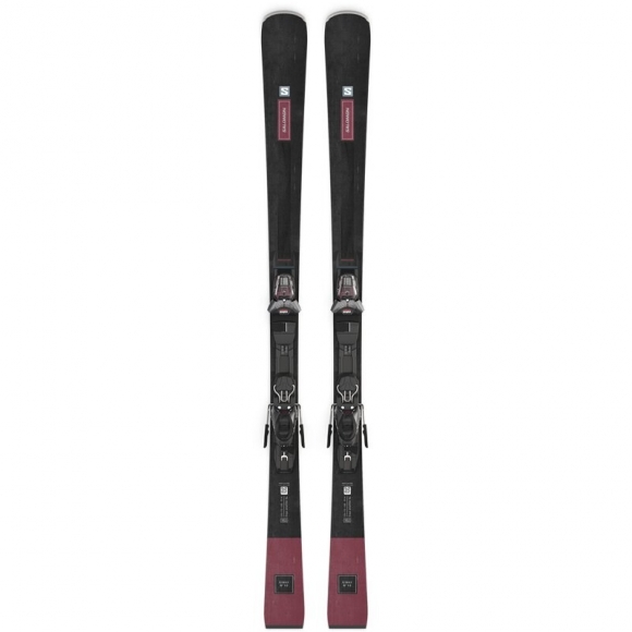 Salomon Damen All-Mountain Ski E - Schwarz/Cordovan Metallic/Silber Metallic