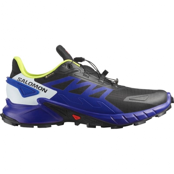 Salomon Herren Trailrunningschuhe SHOES SUPERCROSS 4 GTX - Schwarz/Surf the Web/Sicherheitsgelb