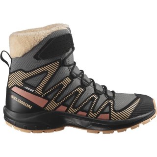 Salomon Kinder Stiefel SHOES XA PRO V8 WINTER CSWP J - Zinn/Schwarz/Pfirsichflaum