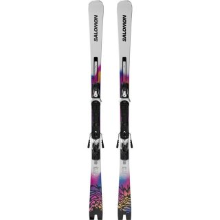 Salomon Herren All-Mountain Ski E ADDIKT PRO 66 + MI12 - Weiß/Rennblau/Rhodamin