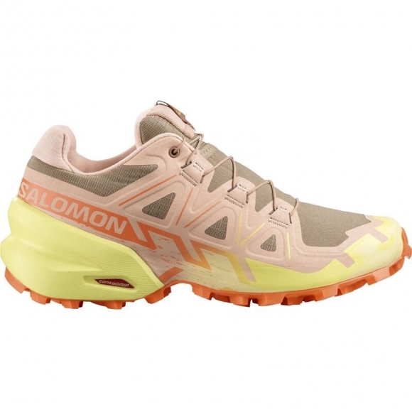 Salomon Damen Trailrunningschuhe SHOES SPEEDCROSS 6 W - Burro/Sonnenlimette/Mandelcreme