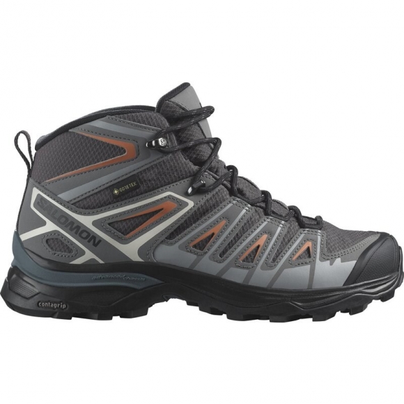 Salomon Damen Multifunktionsstiefel SHOES X ULTRA PIONEER MID GTX W - Magnet/Quiet Shade/Coral Gold