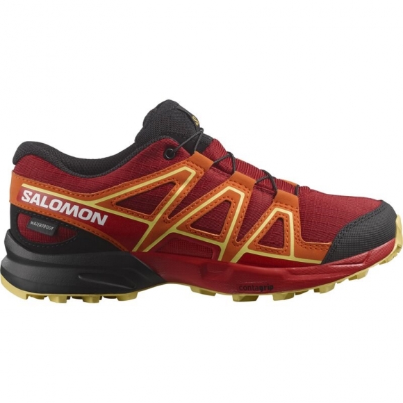 Salomon Kinder Multifunktionsschuhe SHOES SPEEDCROSS WP J Red - Rote Dahlie/Rotorange/Scharfes Grün
