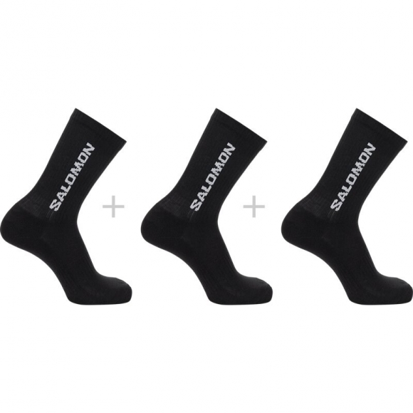 Salomon Herren SOCKS EVERYDAY CREW 3-PACK - SCHWARZ / SCHWARZ / SCHWARZ