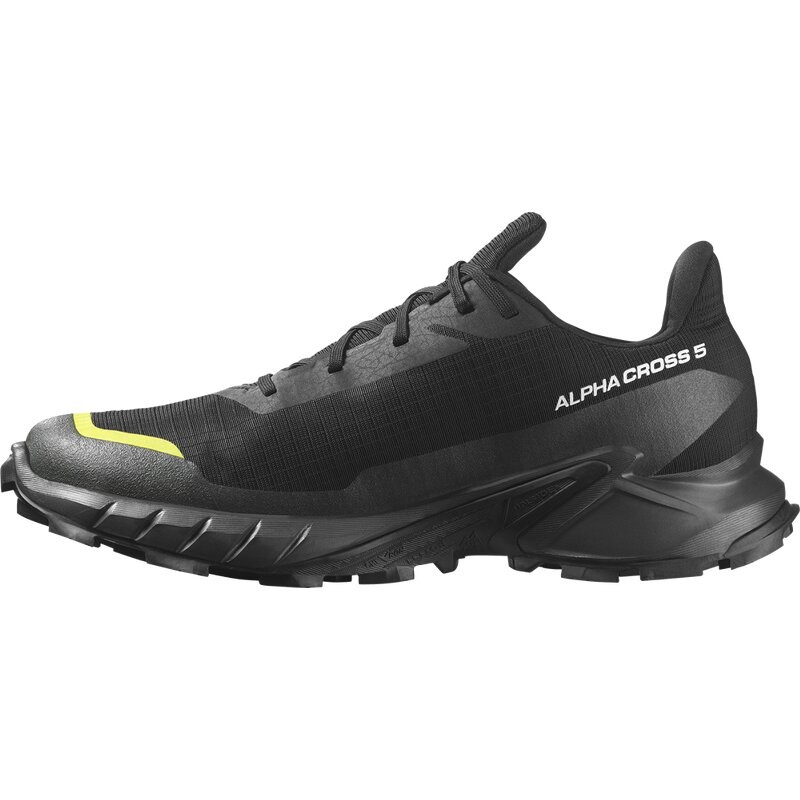 Salomon Herren Trailrunningschuhe SHOES ALPHACROSS 5 GTX - Schwarz/Torf/Schwefelquelle