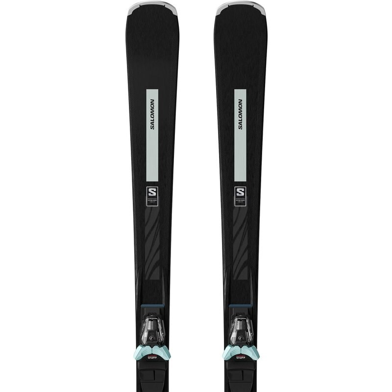 Salomon Damen All-Mountain Ski E - Schwarz/Weißmoos Metallic