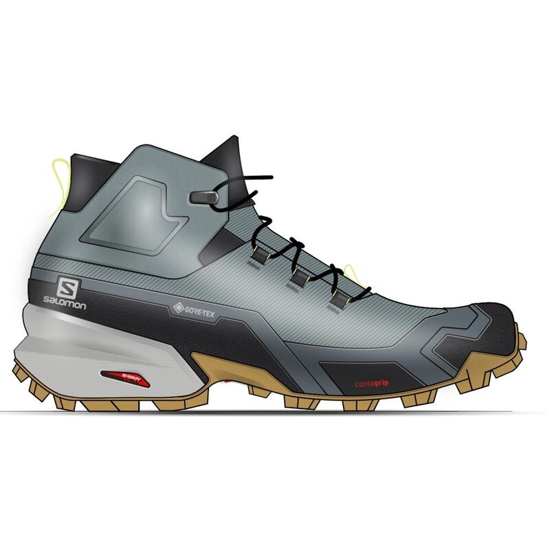 Salomon Damen Wanderschuhe "Cross Hike Mid STX - Blei/Stürmisches Wetter/Charlock