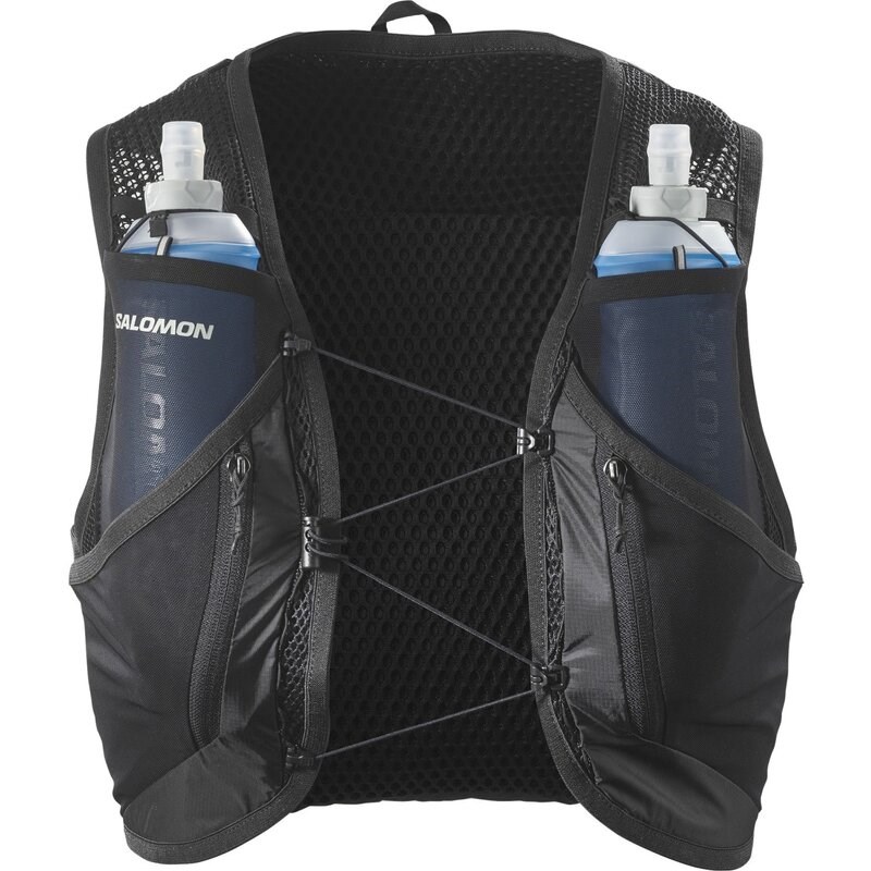 Salomon Rucksack ACTIVE SKIN 12 SET - SCHWARZ/METALL