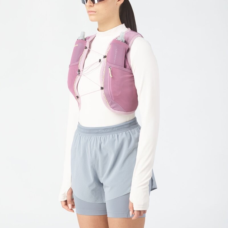 Salomon Rucksack ACTIVE SKIN - DUNKLE ORCHIDEE/MORGENROSA/SCHMETTERLING