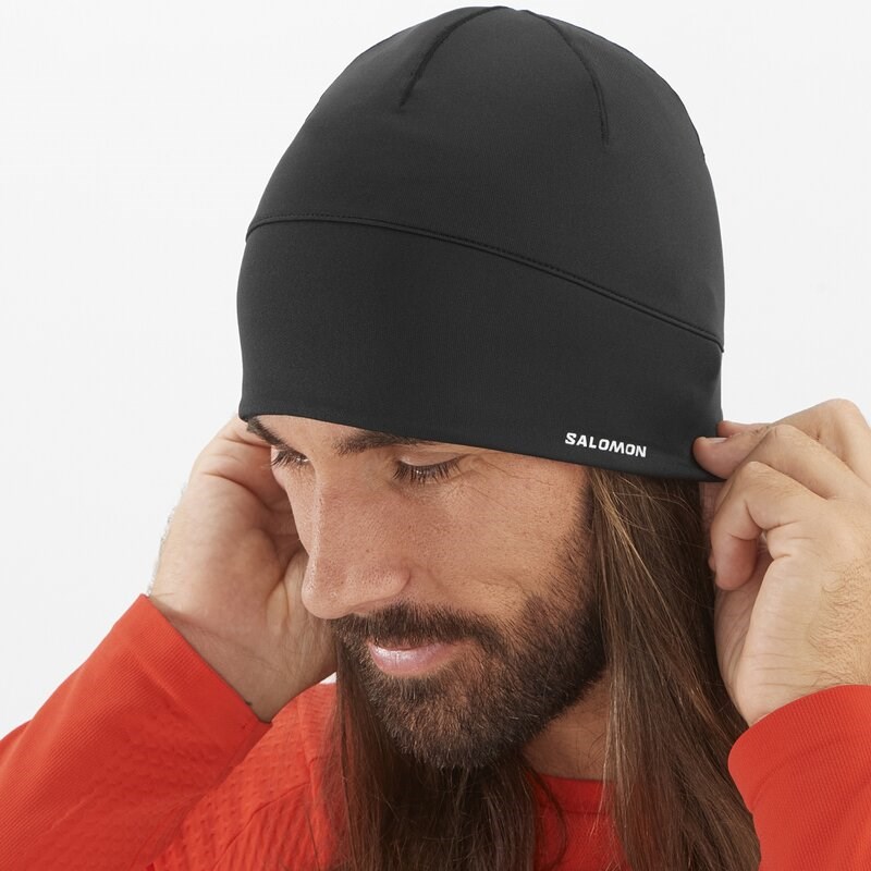Salomon Herren ACTIVE BEANIE DEEP - DEEP BLACK/Reflective Silver