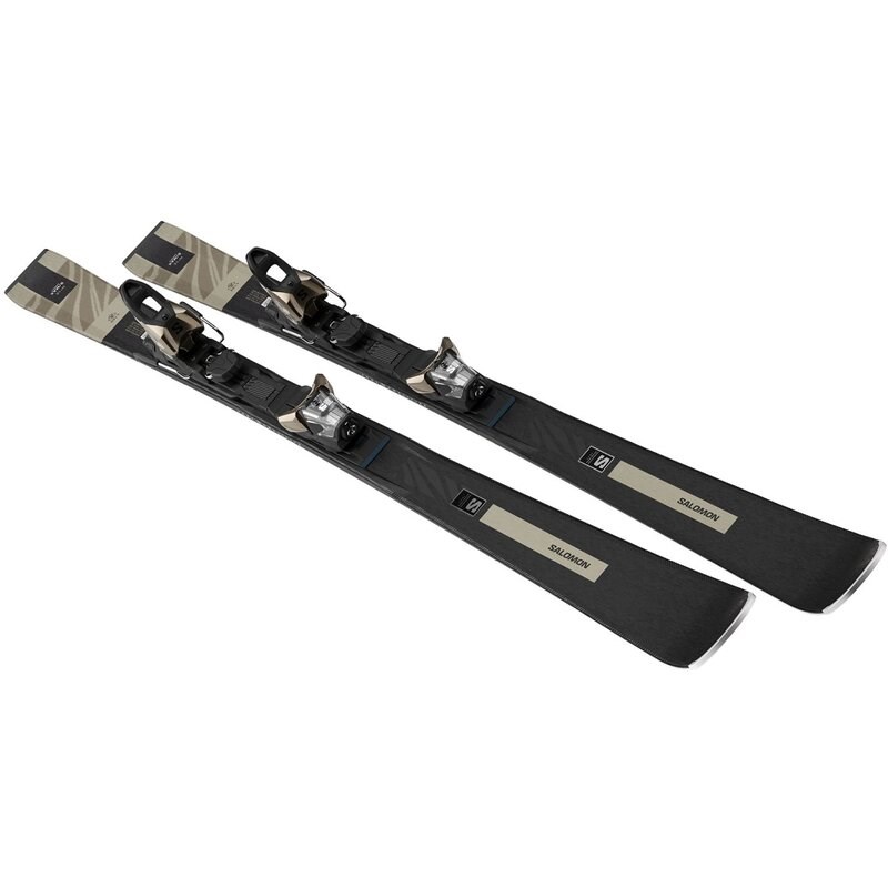 Salomon Damen All-Mountain Ski E - Schwarz/Hellbronzemetallic