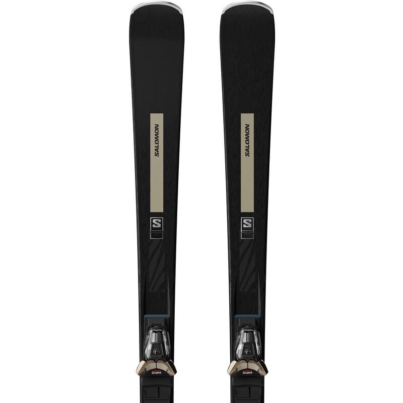 Salomon Damen All-Mountain Ski E - Schwarz/Hellbronzemetallic