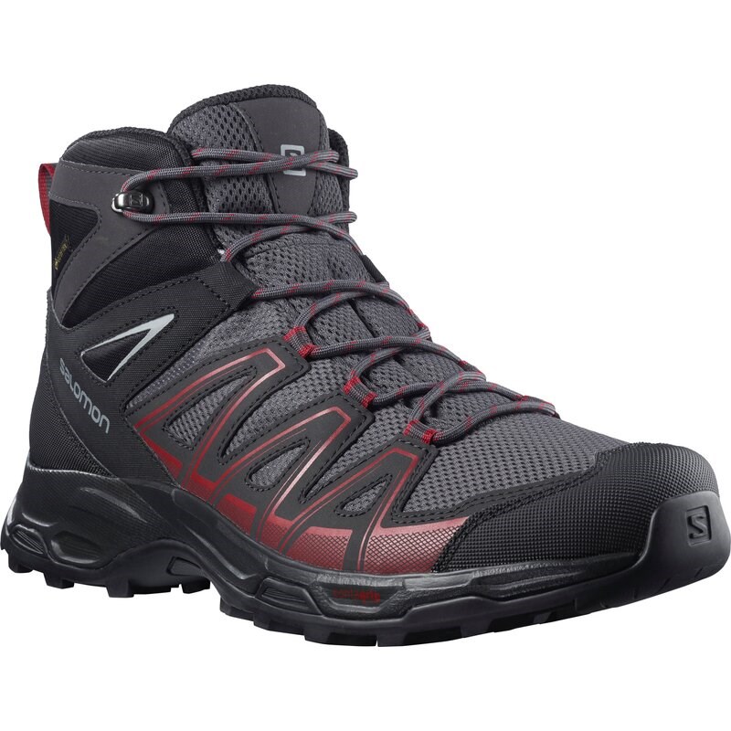 Salomon Herren Multifunktionsstiefel Herren Wanderstiefel Robson Mid - Ebenholz/Phantom/Fahrradrot