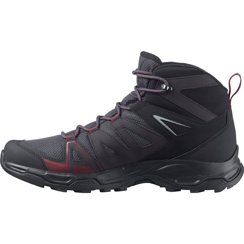 Salomon Herren Multifunktionsstiefel Herren Wanderstiefel Robson Mid - Ebenholz/Phantom/Fahrradrot