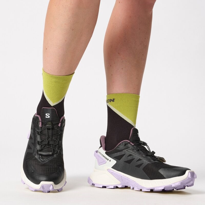 Salomon Damen Trailrunningschuhe SHOES SUPERCROSS 4 GTX W - Schwarz/Vanilleeis/Orchideenblüte