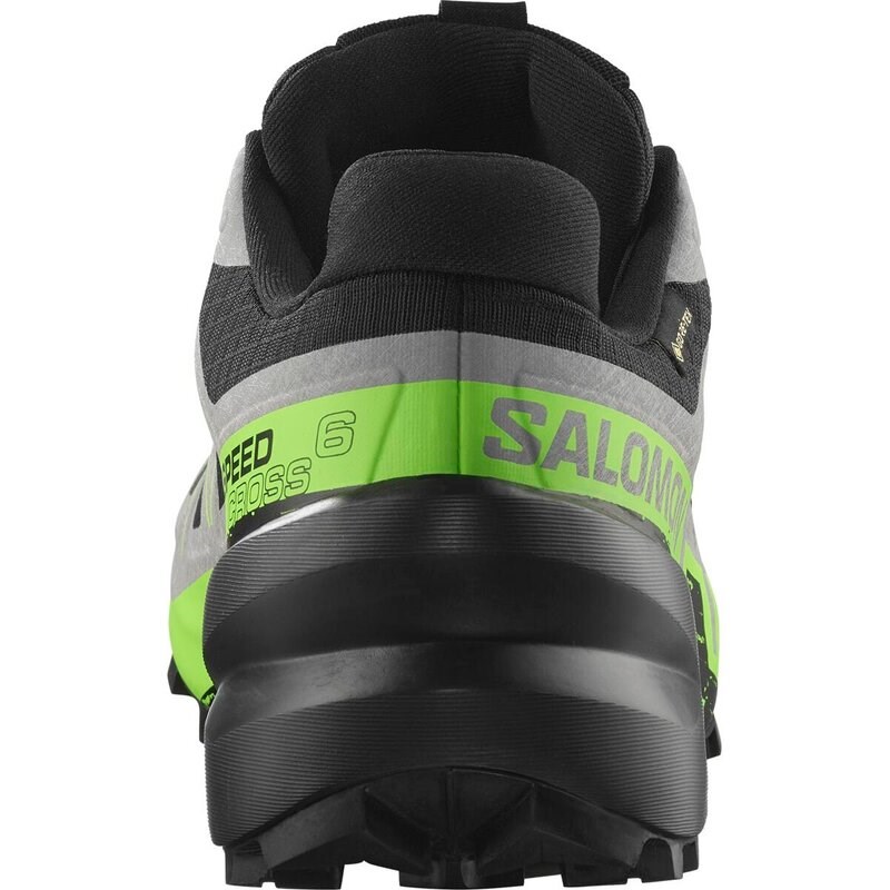 Salomon Herren Trailrunningschuhe SHOES SPEEDCROSS 6 GTX - Schwarz/Legierung/Grüner Gecko