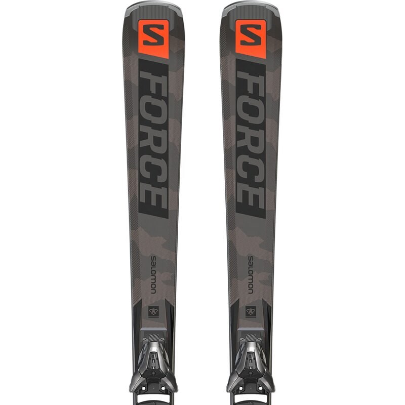 Salomon Herren All-Mountain Ski SKI SET E - Schwarz/Neonkoralle/Castelrock