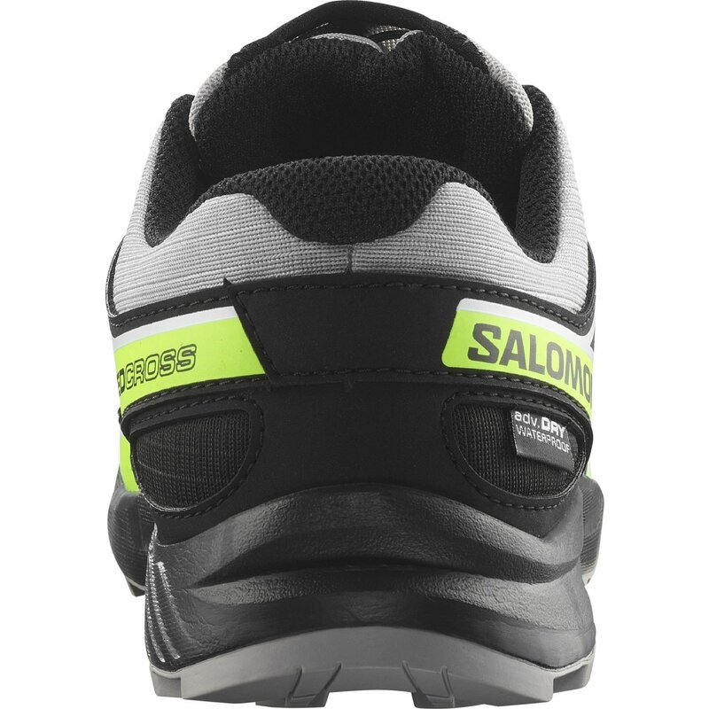 Salomon Kinder Trekkinghalbschuhe SHOES SPEEDCROSS WP J - Legierung/Schwarz/Grüner Gecko