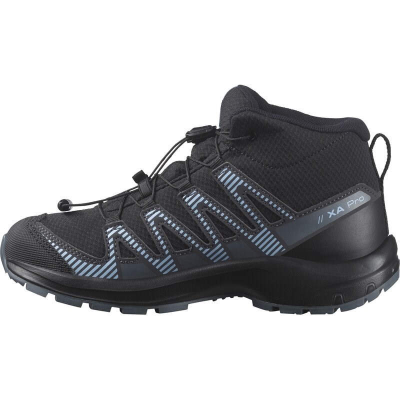 Salomon Kinder Trekkingstiefel SHOES XA PRO V8 MID WP J - Schwarz/Neptun/Alaska-Blau