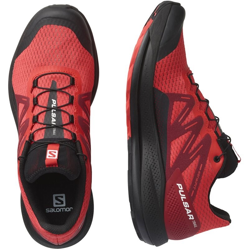 Salomon Herren Trailrunningschuhe SHOES PULSAR TRAIL Poppy - Mohnrot/Fahrradrot/Schwarz
