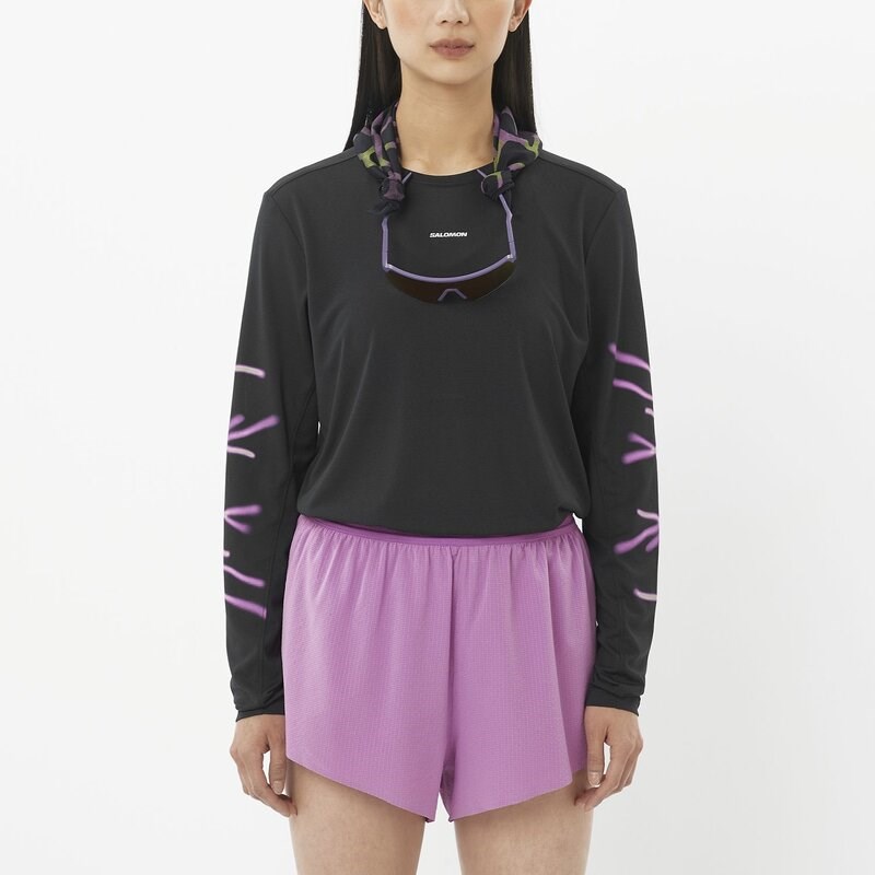 Salomon Damen T-Shirt SHAKEout CORE - TIEFSCHWARZ