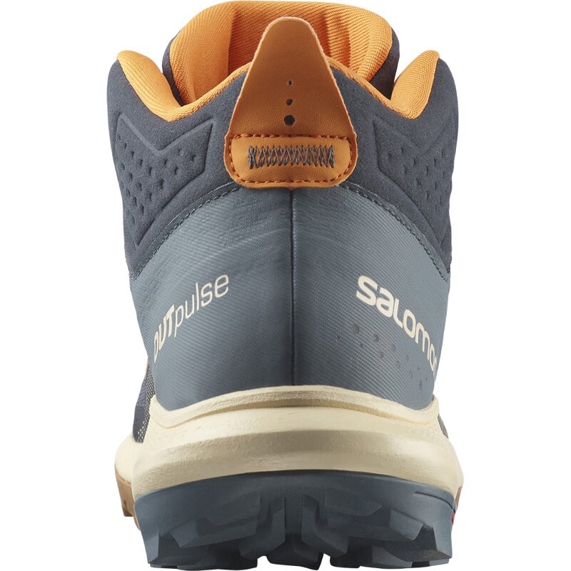 Salomon Herren Multifunktionsstiefel SHOES OUTpulse Mid GTX - Ebenholz/Gebleichter Sand/Leuchtendes Orange