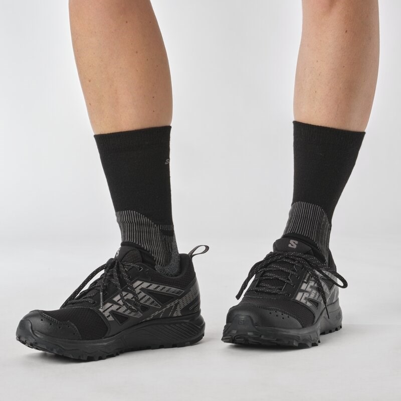 Salomon Damen Trailrunningschuhe SHOES WANDER GTX W - Schwarz/Pflaumenkätzchen/Möwe