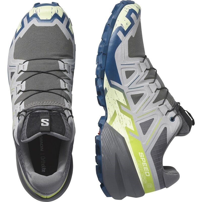 Salomon Herren Trailrunningschuhe SHOES SPEEDCROSS 6 - Castlerock/Limettencreme/Poseidon