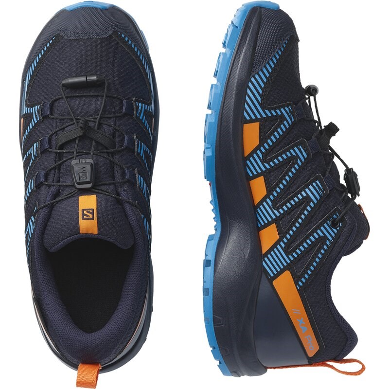 Salomon Kinder Multifunktionsschuhe SHOES XA PRO V8 CSWP J - Marineblau/Leuchtendes Orange/Fröhlich