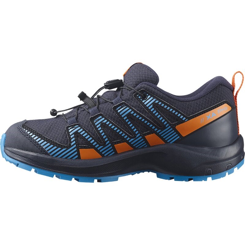 Salomon Kinder Multifunktionsschuhe SHOES XA PRO V8 CSWP J - Marineblau/Leuchtendes Orange/Fröhlich