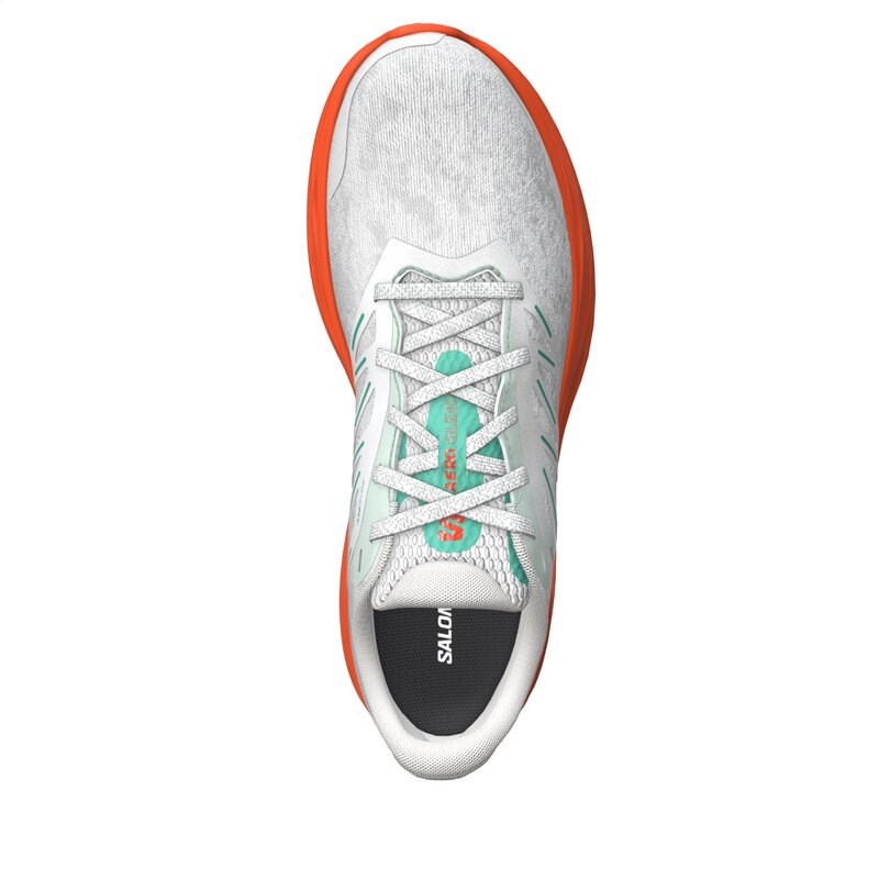 Salomon Herren Laufschuhe SHOES AERO GLIDE 2 - Weiß/Kirschtomate/Elektrisches Grün