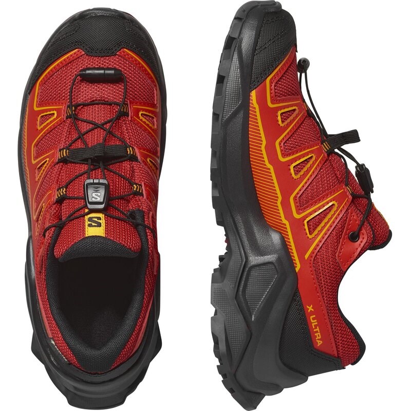 Salomon Kinder Walkingschuhe SHOES X ULTRA GTX J - Fahrradrot/Schwarz/Flammenrot