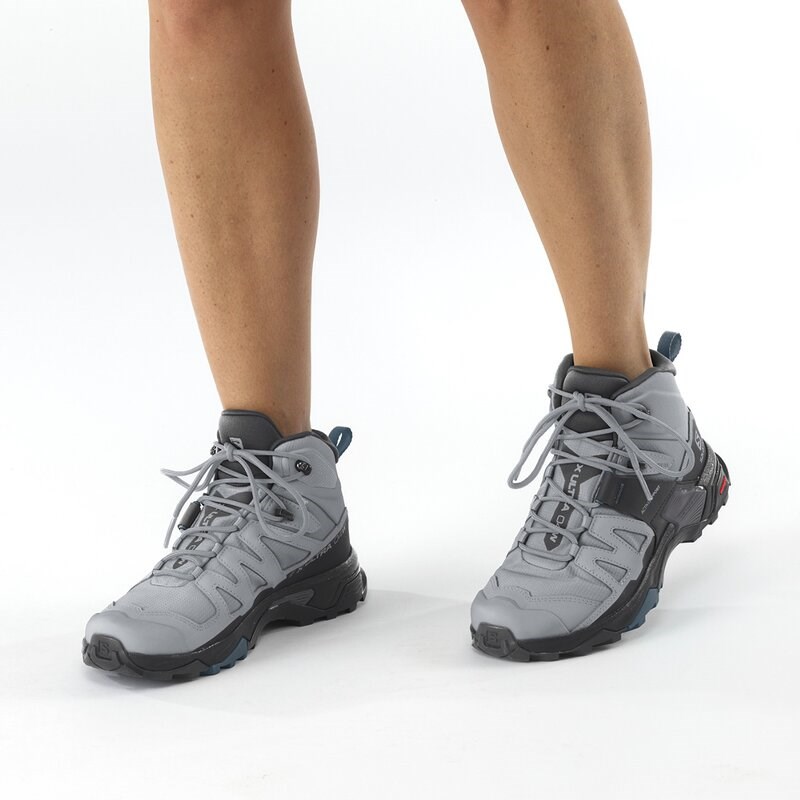 Salomon Damen Multifunktionsstiefel SHOES X ULTRA 4 MID GTX W - Quarry/Schwarz/Legionblau