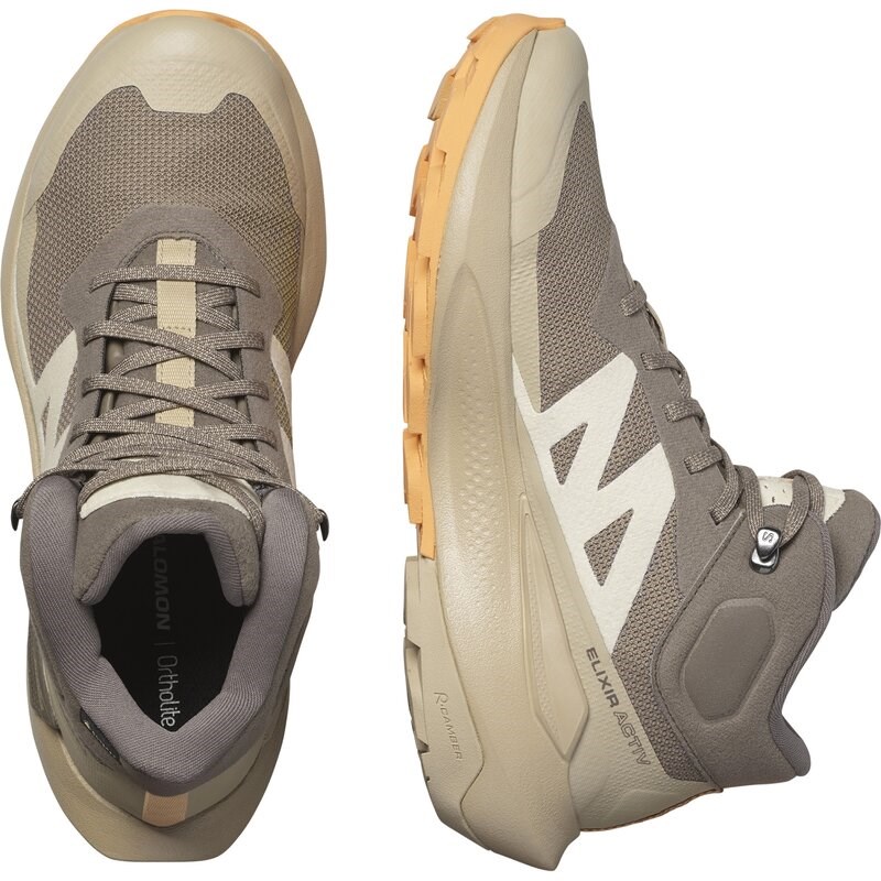 Salomon Damen Trekkingstiefel SHOES ELIXIR ACTIV MID GTX W - Falke/Weißer Pfeffer/Papaya