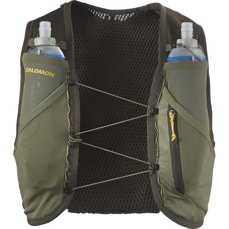 Salomon Rucksack ACTIVE SKIN 4 GRVL SET - ZAUNFRAU/TIEFES LIEGENGRÜN/WÜRZIG MUSTAR