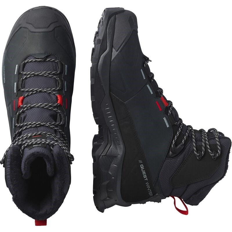 Salomon Herren Trekkingsandale SHOES QUEST WINTER TS CSWP - Schwarz/Goji-Beere/Monument
