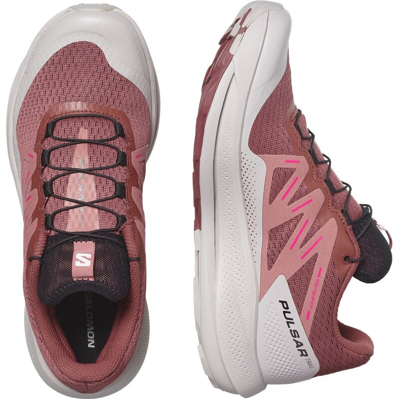 Salomon Damen Trailrunningschuhe SHOES PULSAR TRAIL W - Kuhhaut/Rosenasche/Pink Glo